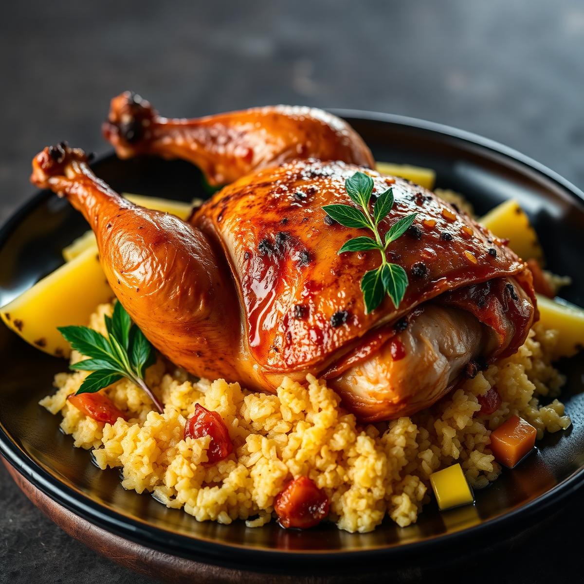 Pineapple Rice Stuffed Chicken